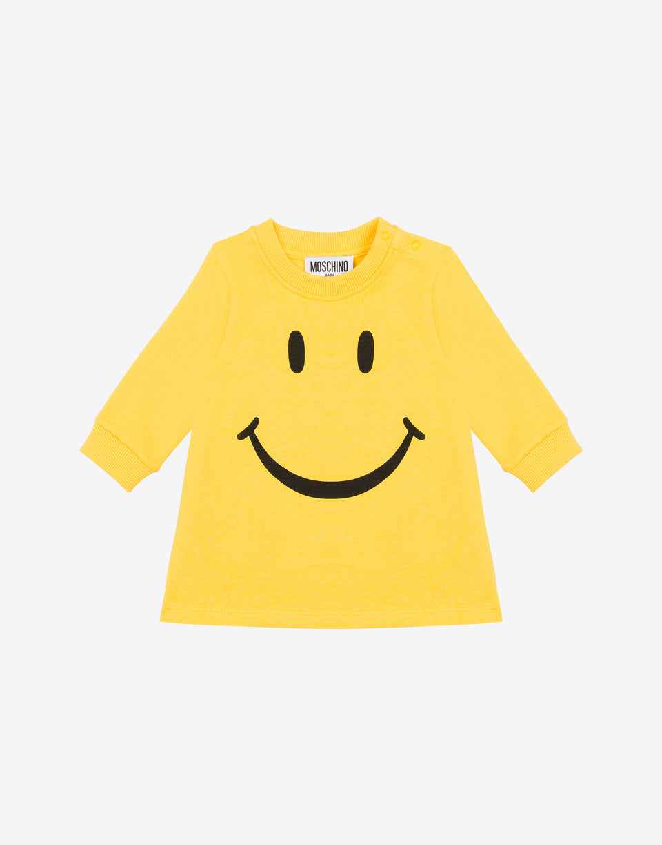 Smiley® cotton fleece dress Yellow Moschino 0