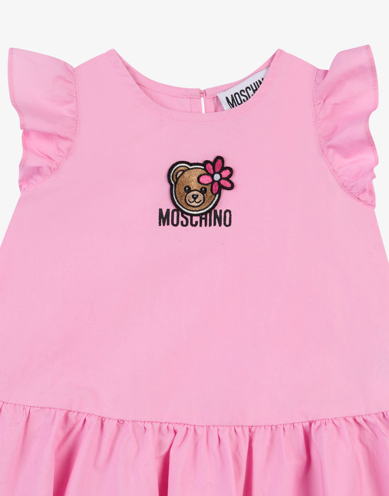 Vestido de popelín de algodón Moschino Teddy Bear Pink Moschino 2