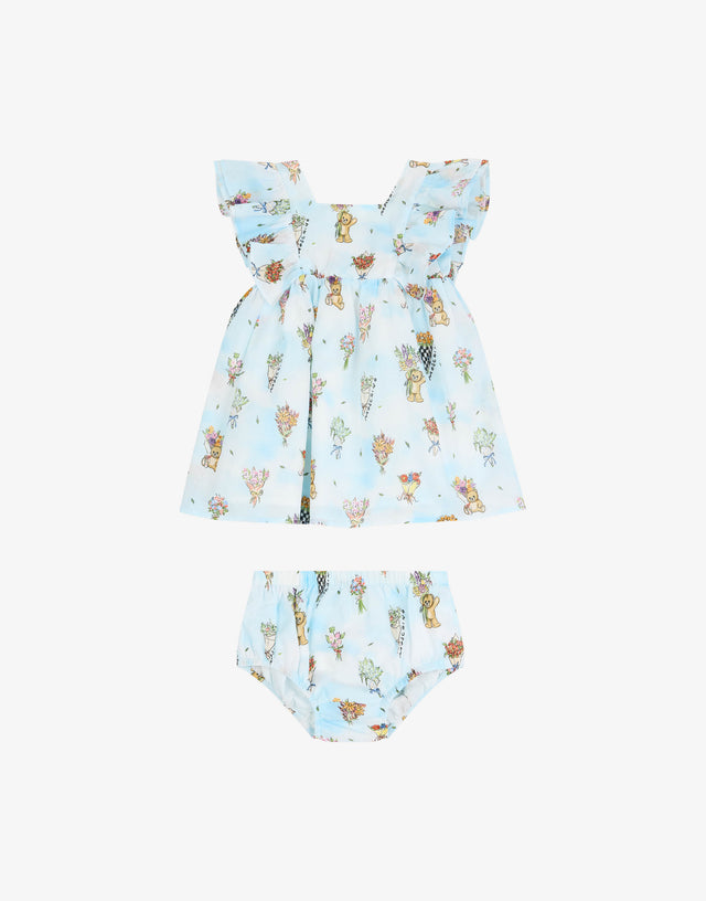 印花棉薄纱连衣裙与内裤套装  Moschino 0