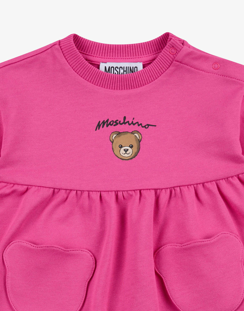 Vestido de felpa de algodón Moschino Teddy Bear Pink Moschino 2