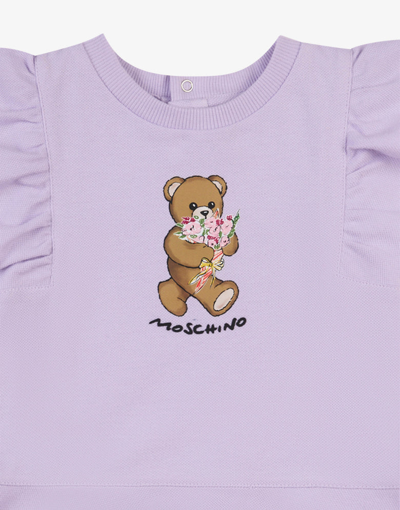 モスキーノ テディベア コットンピケドレス ライラック Moschino 2