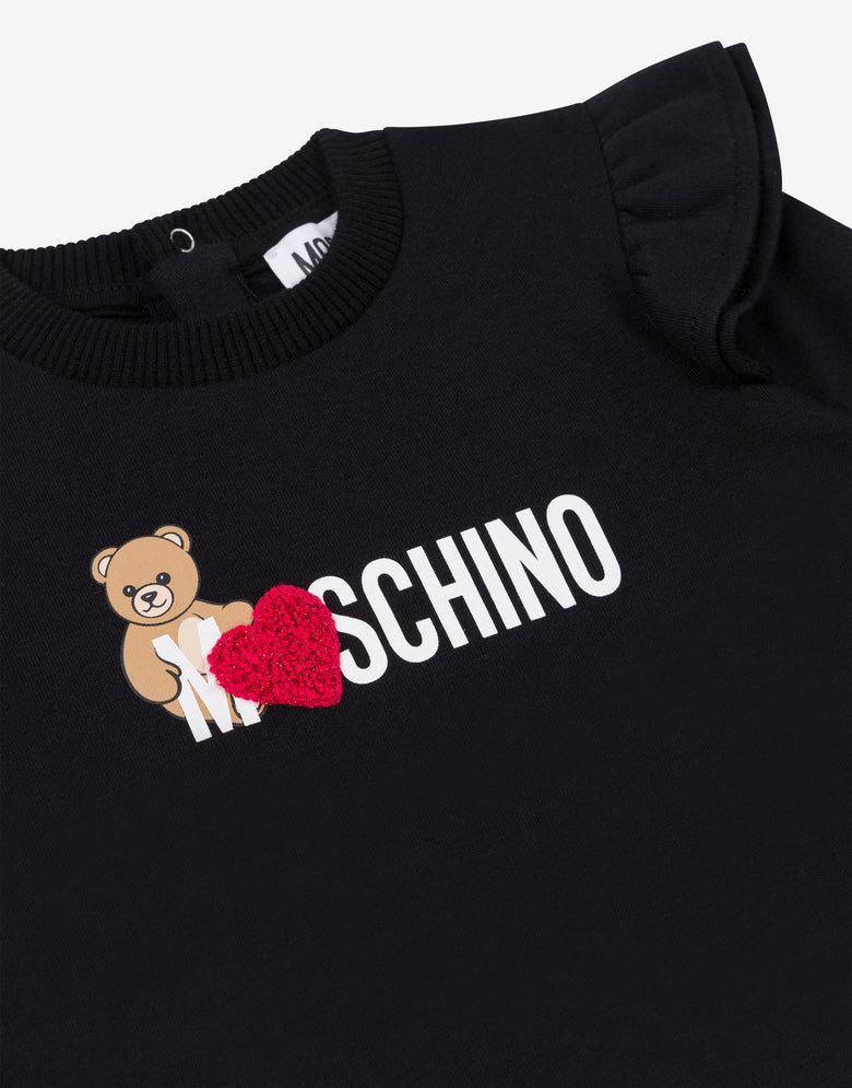 Robe en molleton de coton Moschino Teddy Bear Noir Moschino 2