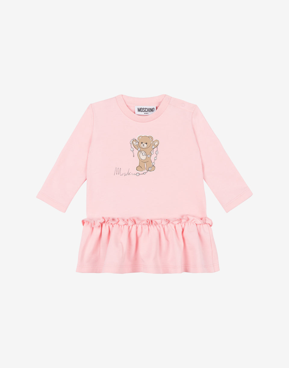 Robe en molleton de coton imprimé Rose clair Moschino 0