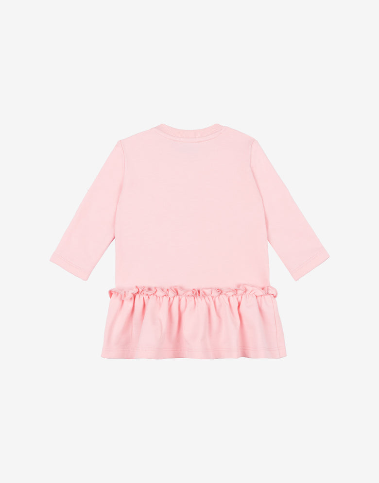 Robe en molleton de coton imprimé Rose clair Moschino 1