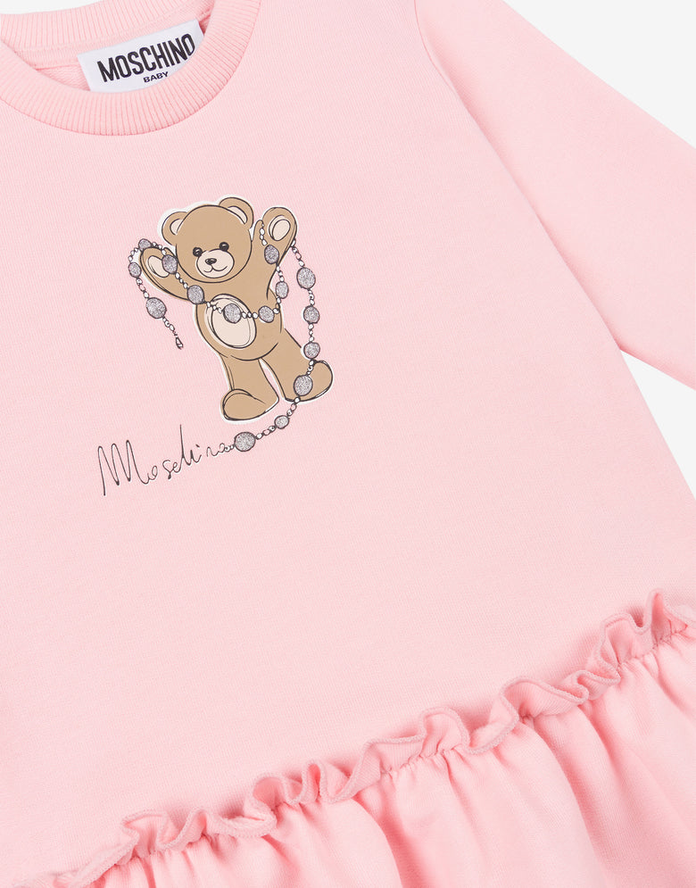 Robe en molleton de coton imprimé Rose clair Moschino 2