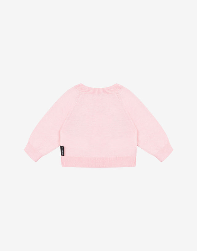Cardigan in misto lana e cotone Rosa confetto Moschino 1