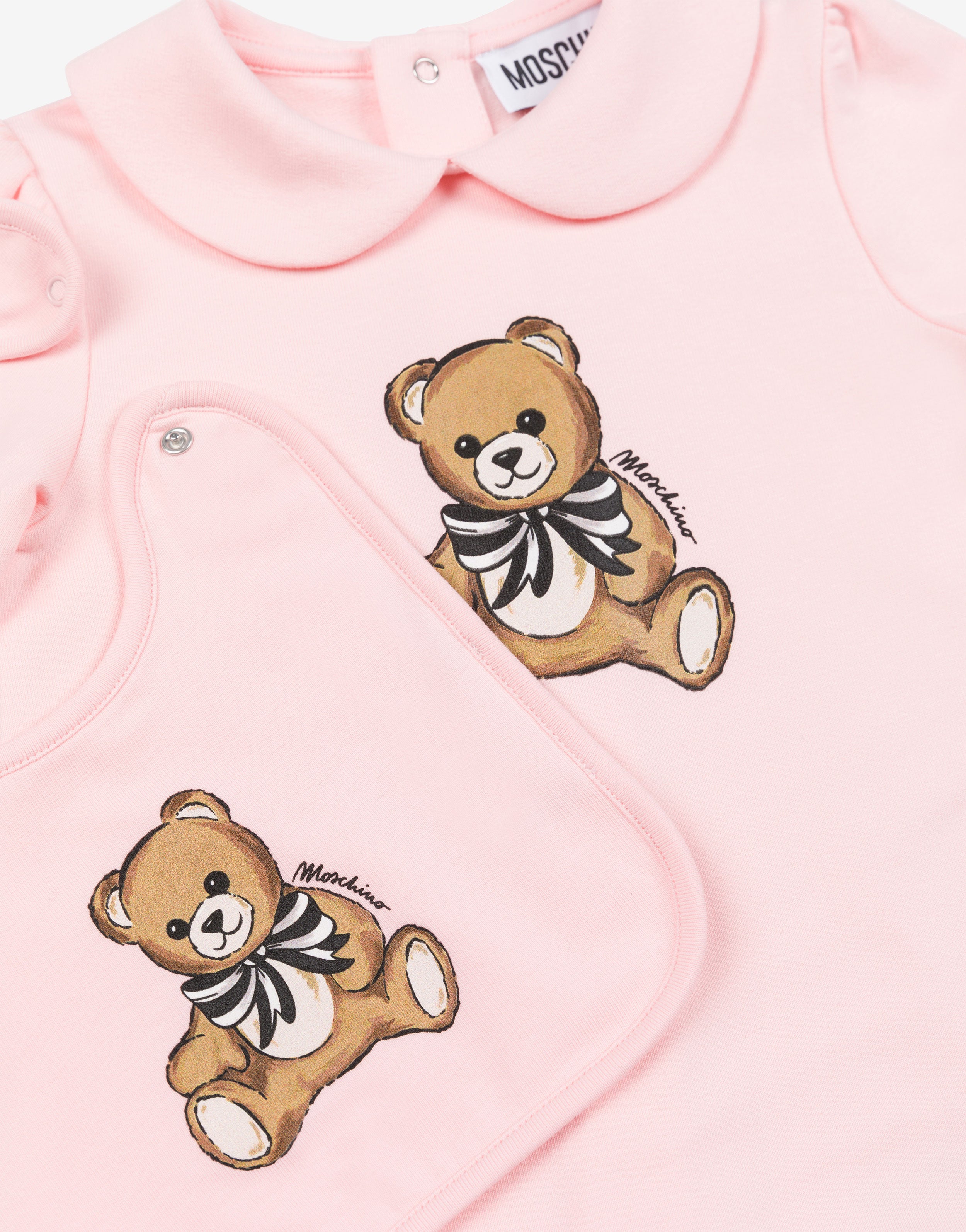 MOSCHINO ぬいぐるみ Moschino Teddy Bear cotton plush romper and bib set | Moschino