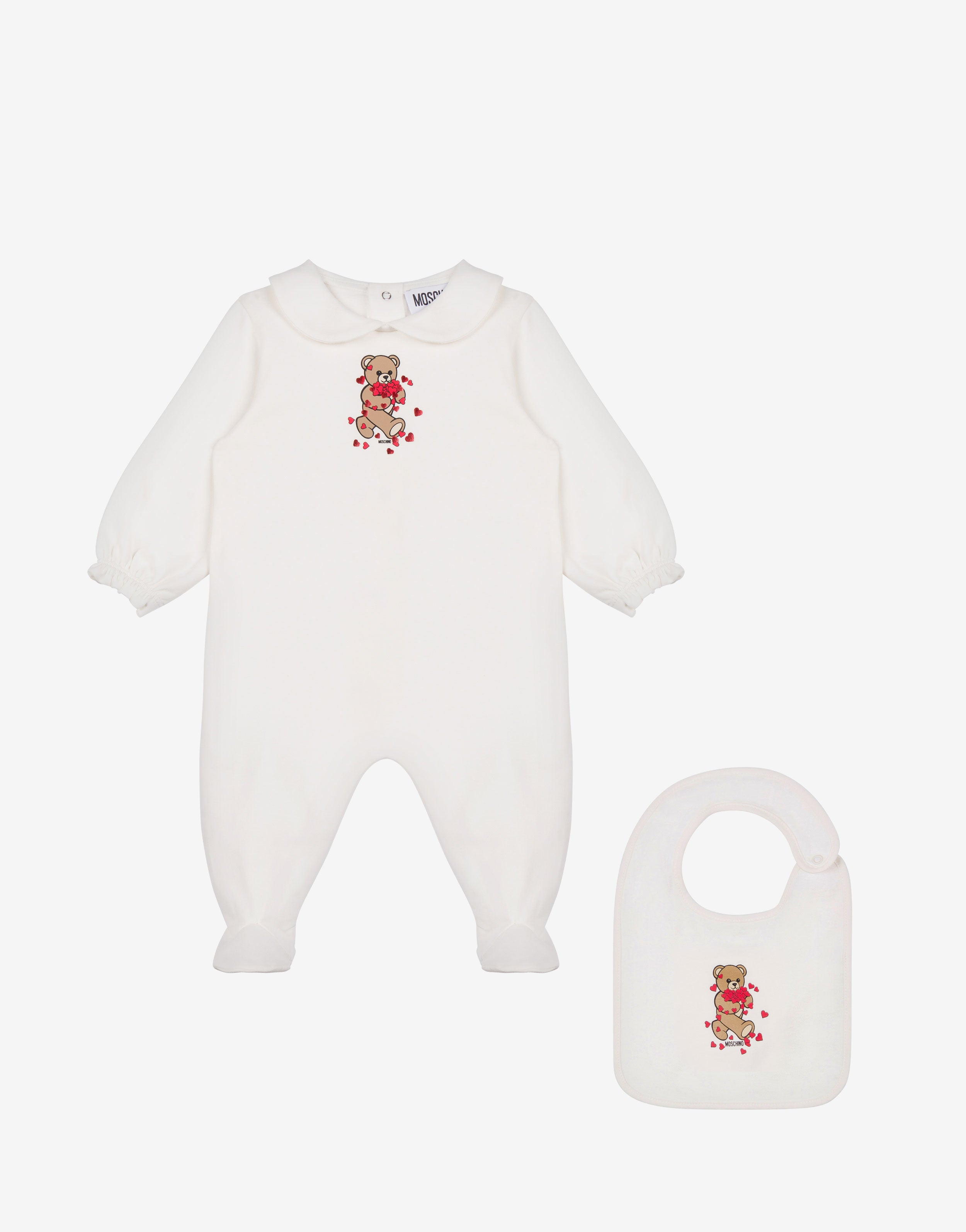 Conjunto de body y babero de felpa de algodón