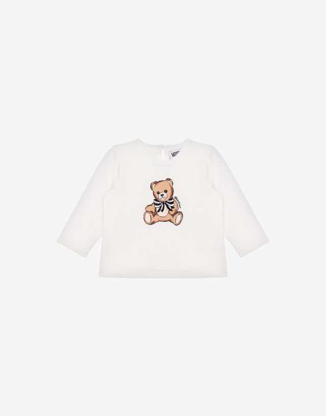 T-shirt in jersey di cotone Moschino Teddy Bear Bianco Moschino 0
