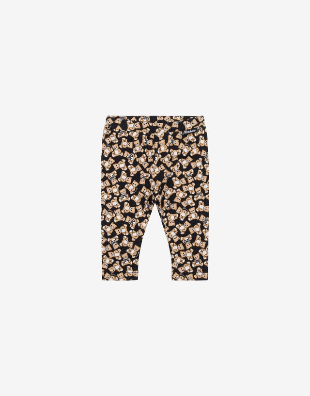 Leggings in jersey di cotone stampato Nero Moschino 0