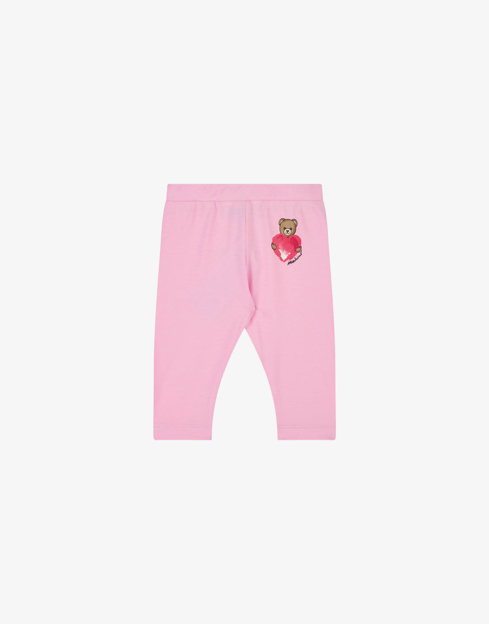 Leggings en jersey de coton Moschino Teddy Bear Rose Moschino 0