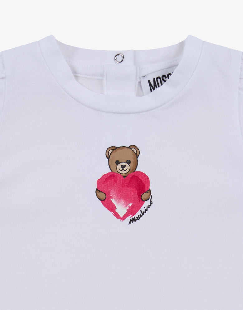 T-shirt en jersey de coton Moschino Teddy Bear Blanc Moschino 2