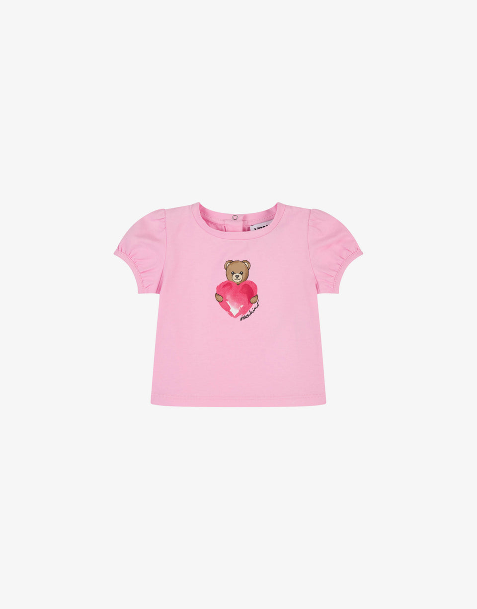 T-shirt en jersey de coton Moschino Teddy Bear Rose Moschino 0