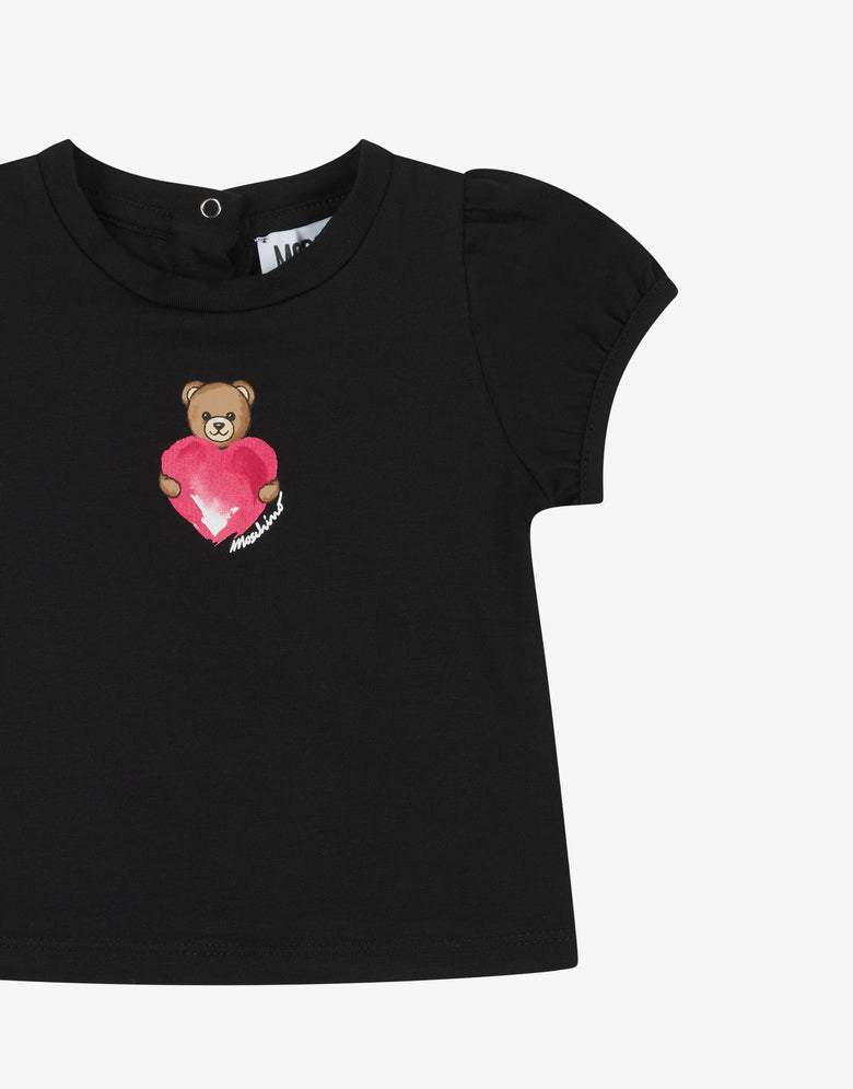 T-shirt en jersey de coton Moschino Teddy Bear Noir Moschino 2