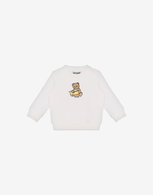 Felpa in cotone Moschino Teddy Bear stampata Bianco Moschino 0
