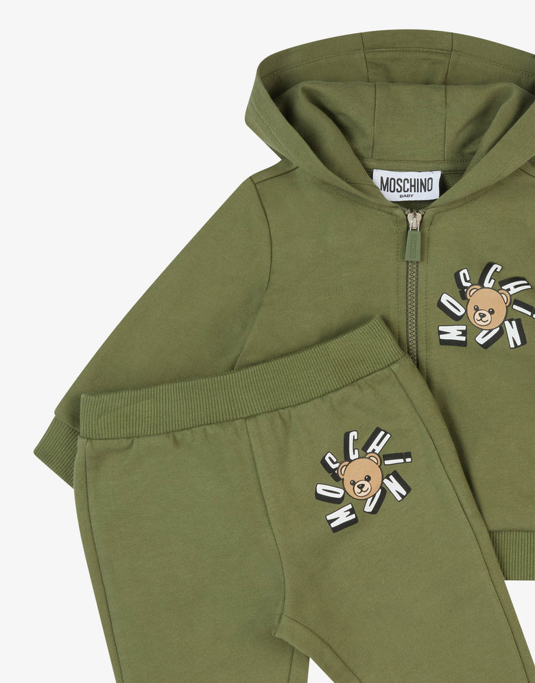 Ensemble survêtement en molleton de coton Moschino Teddy Bear Olive green Moschino 2