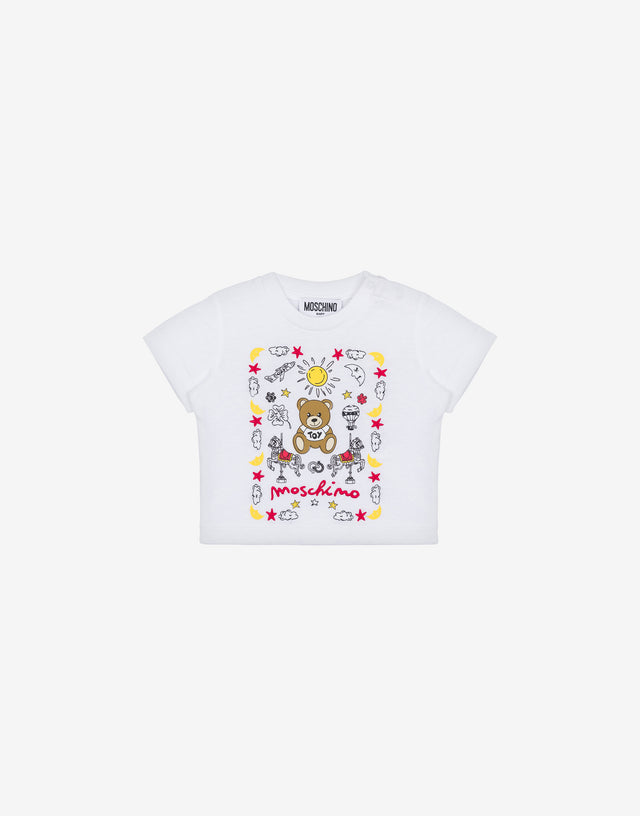 泰迪熊针织 T 恤 白色 Moschino 0