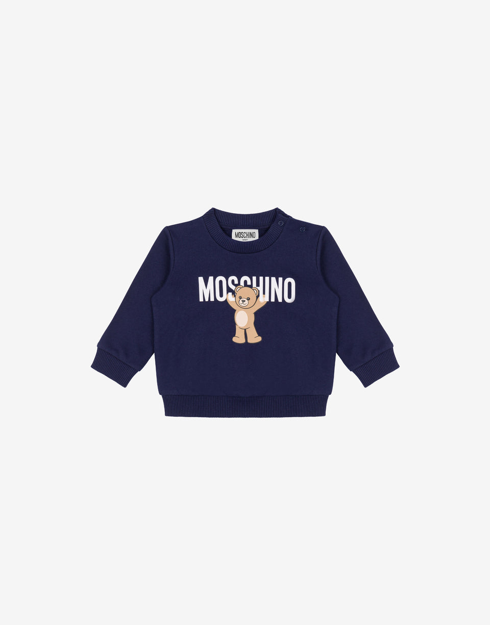 Camisola de algodão Moschino Teddy Bear estampada Azul Marino Moschino 0