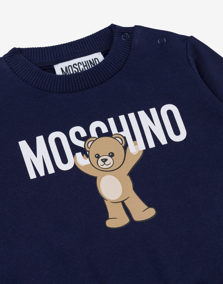 Camisola de algodão Moschino Teddy Bear estampada Azul Marino Moschino 2