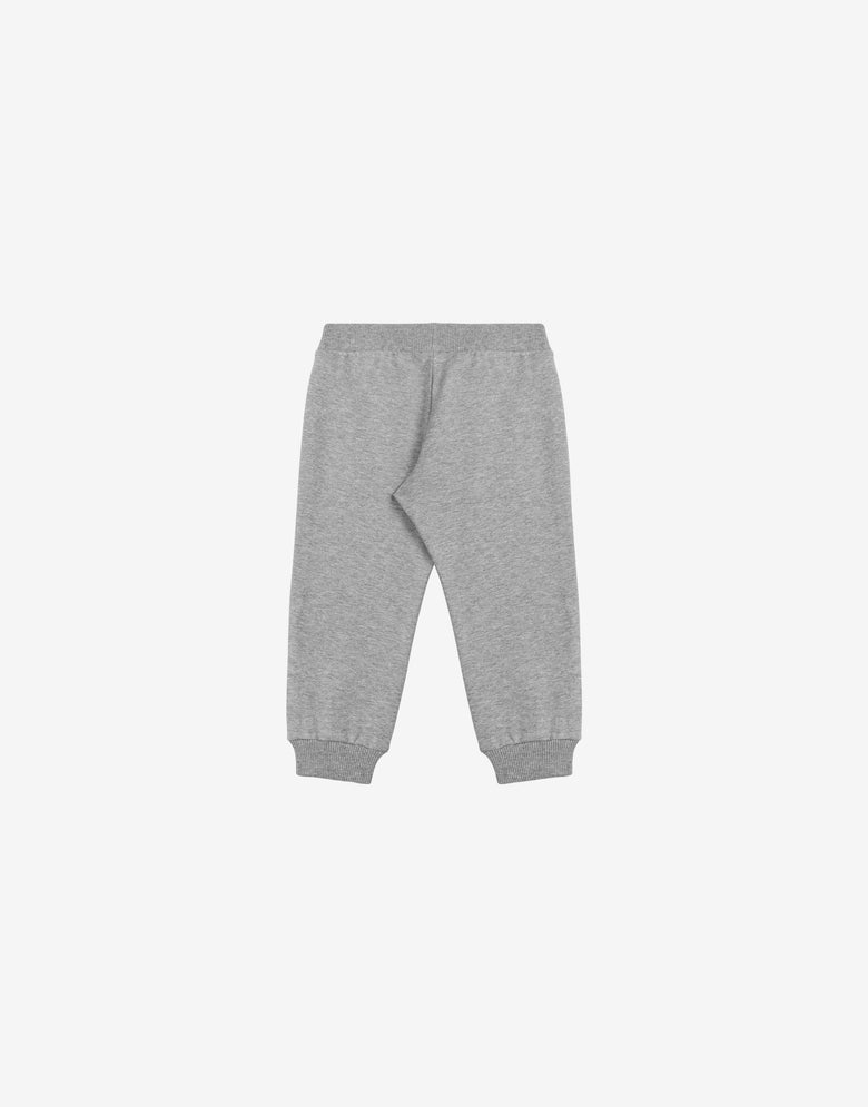 Logo Print fleece trousers Grey Moschino 1