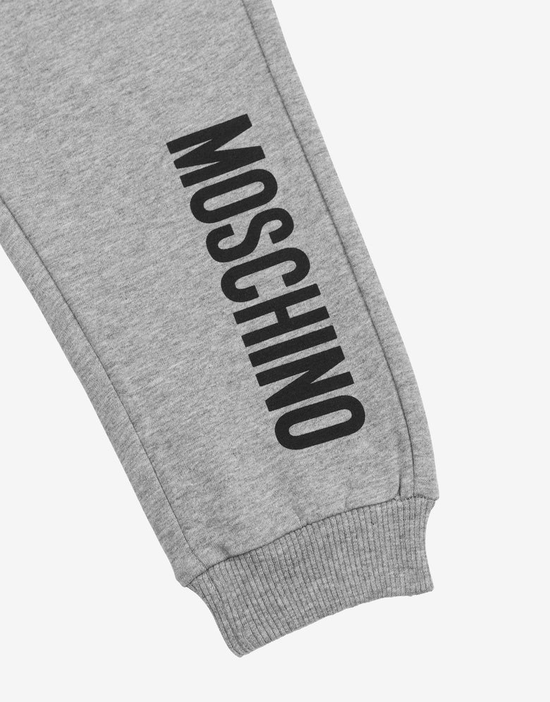 Logo Print fleece trousers Grey Moschino 2