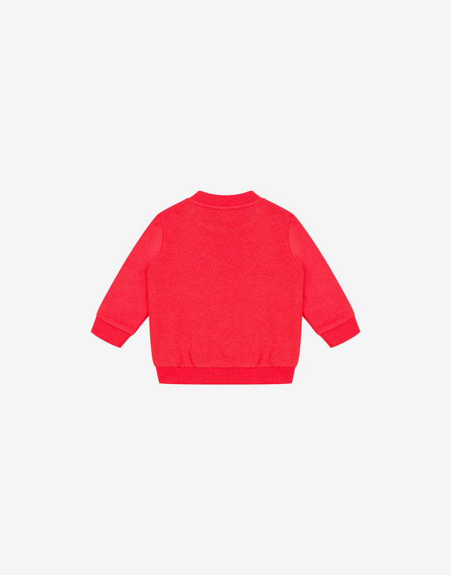 Felpa in cotone stampata Rosso Moschino 1
