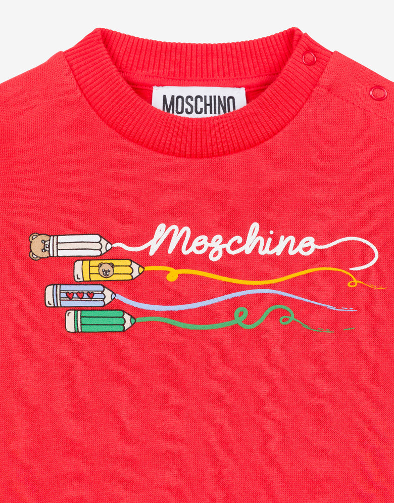 プリント・コットン・スウェットシャツ レッド Moschino 2
