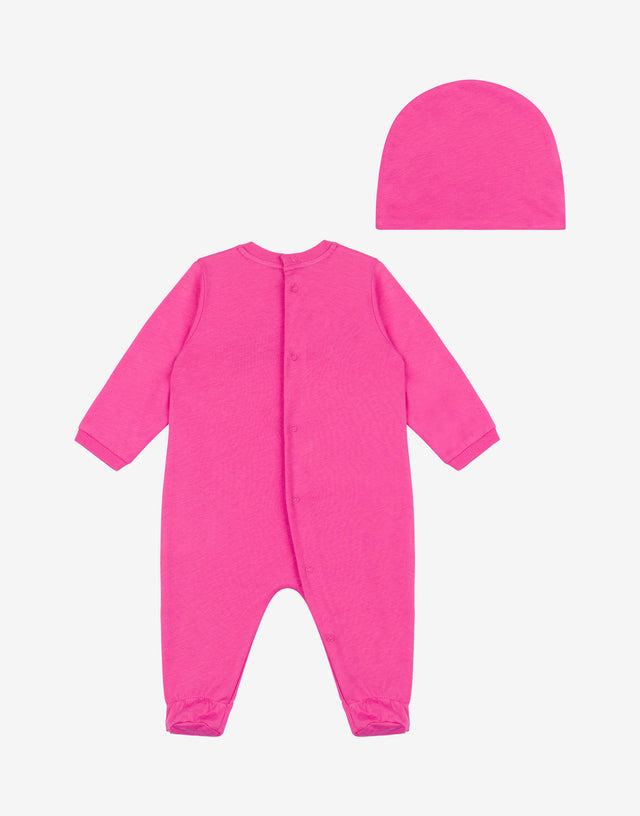 Set tutina e cappello in jersey Teddy Bear Fucsia Moschino 1