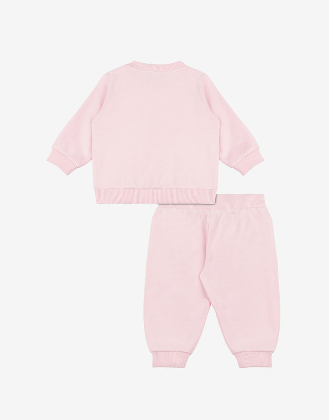 Combinaison en molleton Teddy Logo Rose clair Moschino 1
