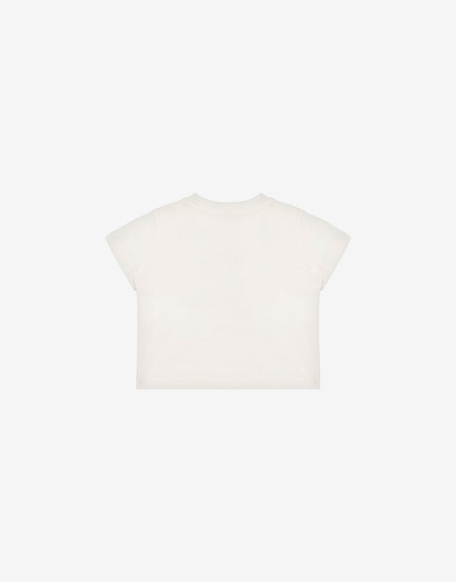 T-shirt in jersey con ricamo Teddy Bear Bianco Moschino 1