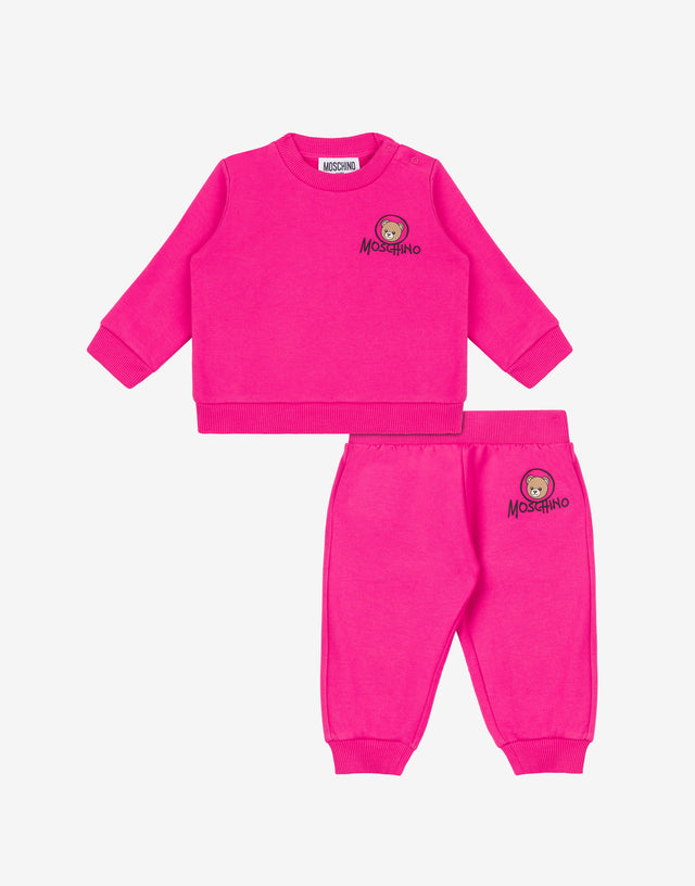 Teddy Logo Sweatshirt Set Fuchsia Moschino 0