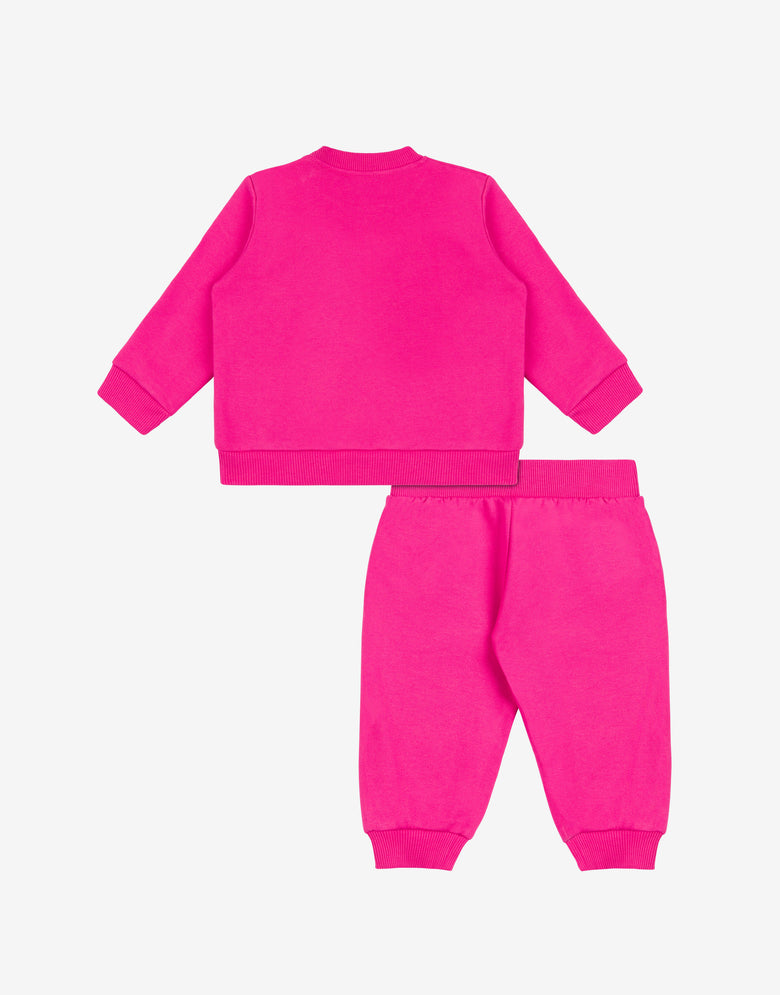 Teddy Logo Sweatshirt Set Fuchsia Moschino 1