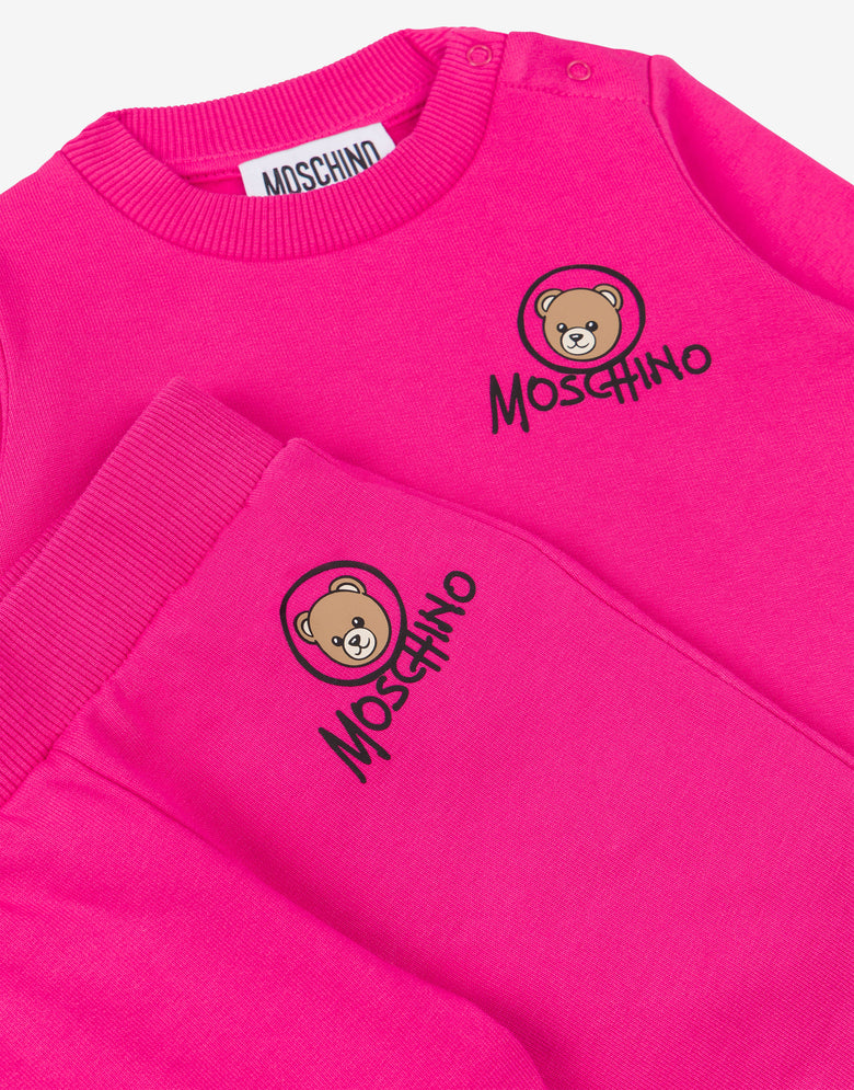 Teddy Logo Sweatshirt Set Fuchsia Moschino 2