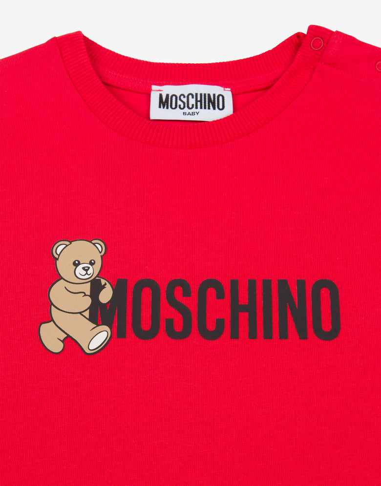 プリント・コットン・ジャージーTシャツ レッド Moschino 2