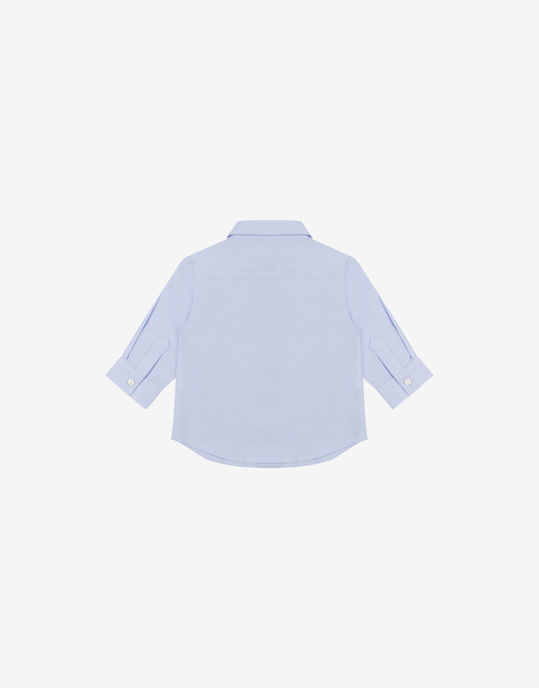 Teddy Patch Oxford cotton shirt Azure Moschino 1