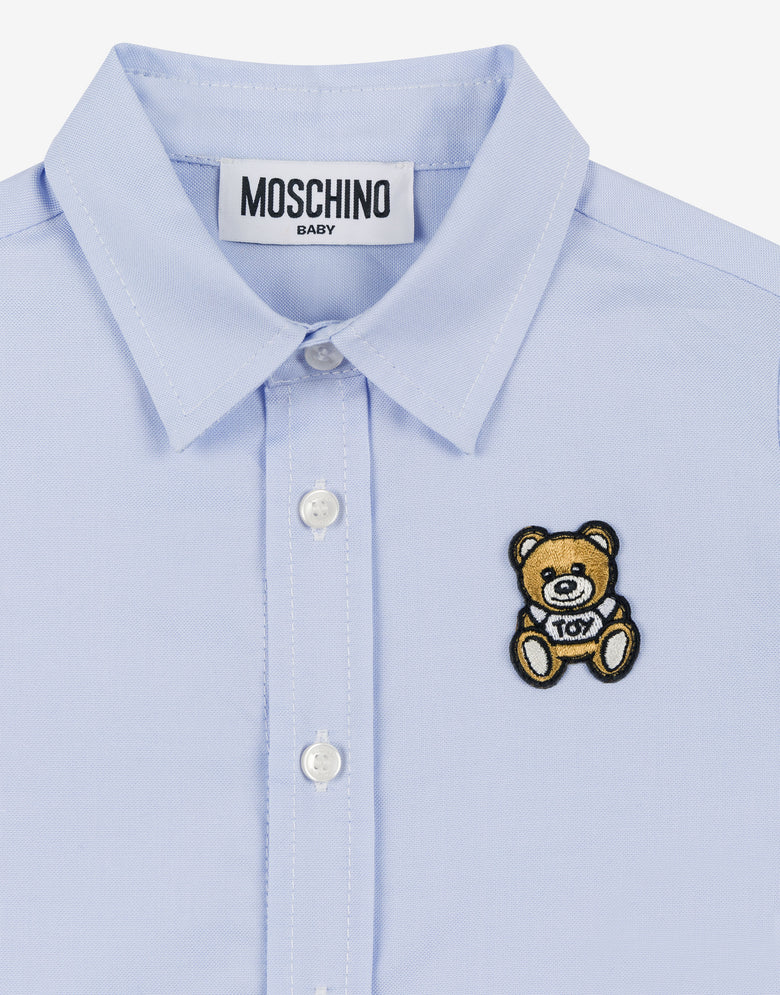 Teddy Patch Oxford cotton shirt Azure Moschino 2