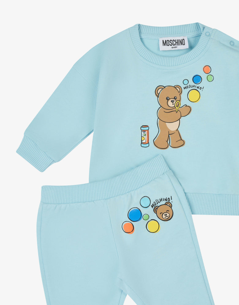 Conjunto de felpa de algodón Moschino Teddy Bear Celeste Moschino 2