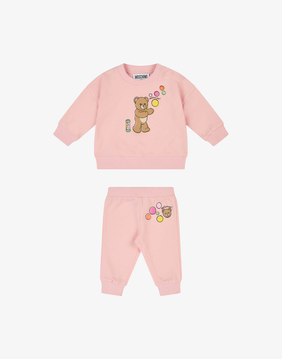 Conjunto de felpa de algodón Moschino Teddy Bear Pink Moschino 0