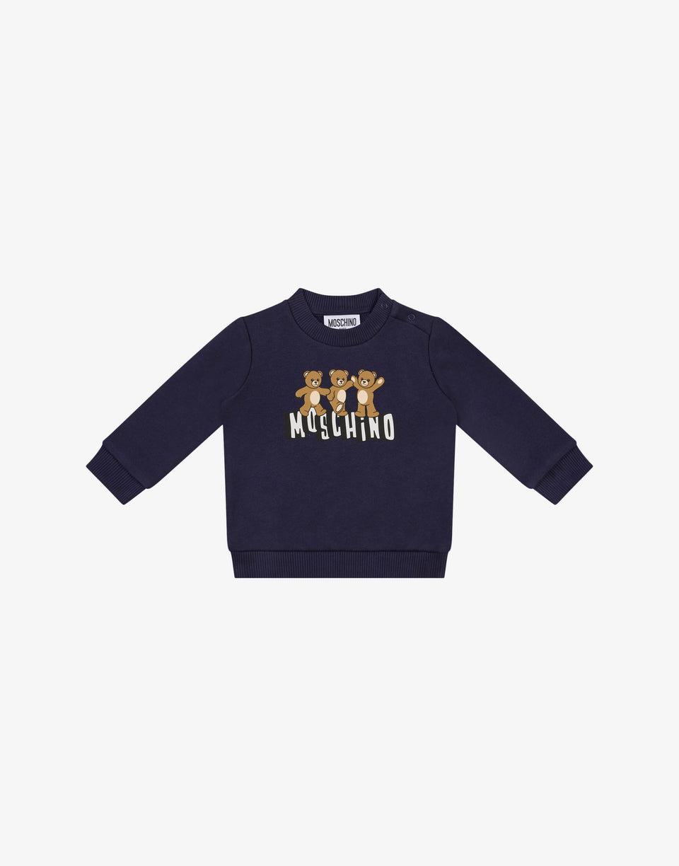 Moschino Teddy Bear Sweatshirt aus Baumwolle Blaue Marine Moschino 0