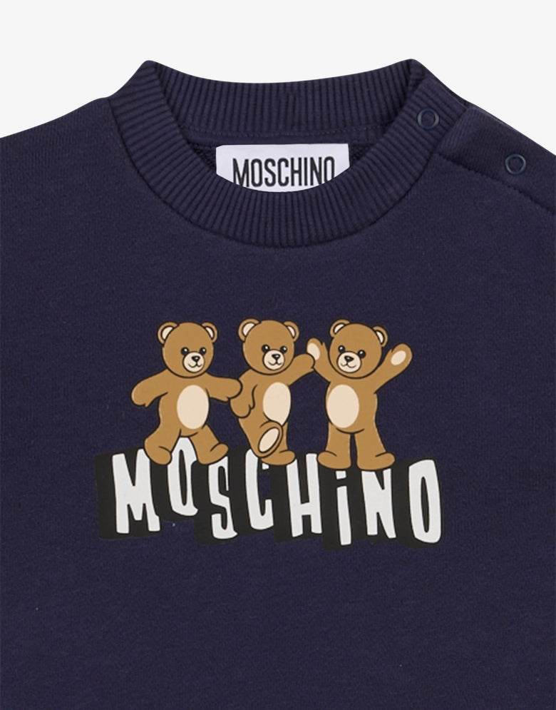 Moschino Teddy Bear Sweatshirt aus Baumwolle Blaue Marine Moschino 2