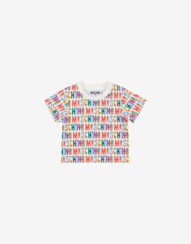 T-shirt in cotone stampata Multicolor Moschino 0