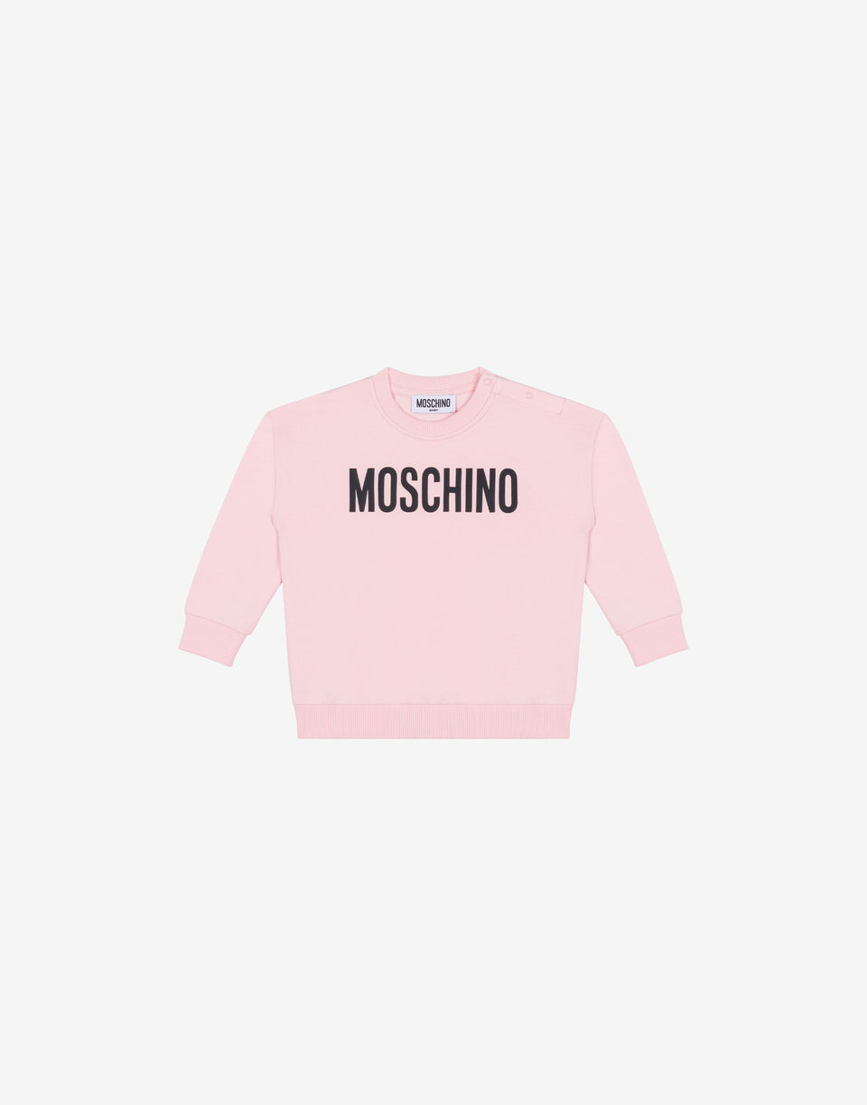 Felpa in cotone Logo Print Rosa confetto Moschino 0