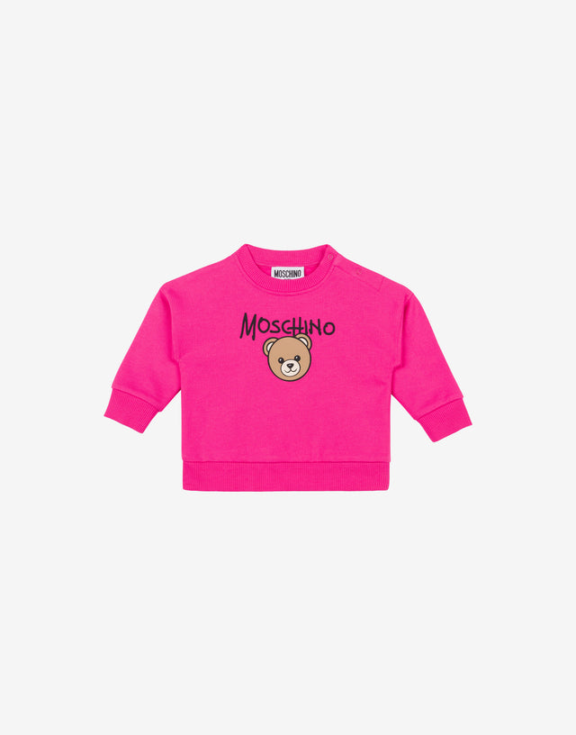 Sudadera de algodón Moschino Teddy Bear Fuchsia Moschino 0