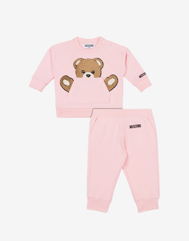 Conjunto de chándal de felpa «Teddy Bear» Rosa claro Moschino 0