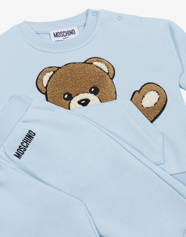 Teddy Bear Sweatshirt Set Baby Blue Moschino 2