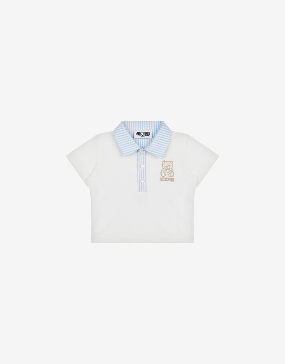 Polo en piqué Teddy Bear Bleu clair Moschino 0