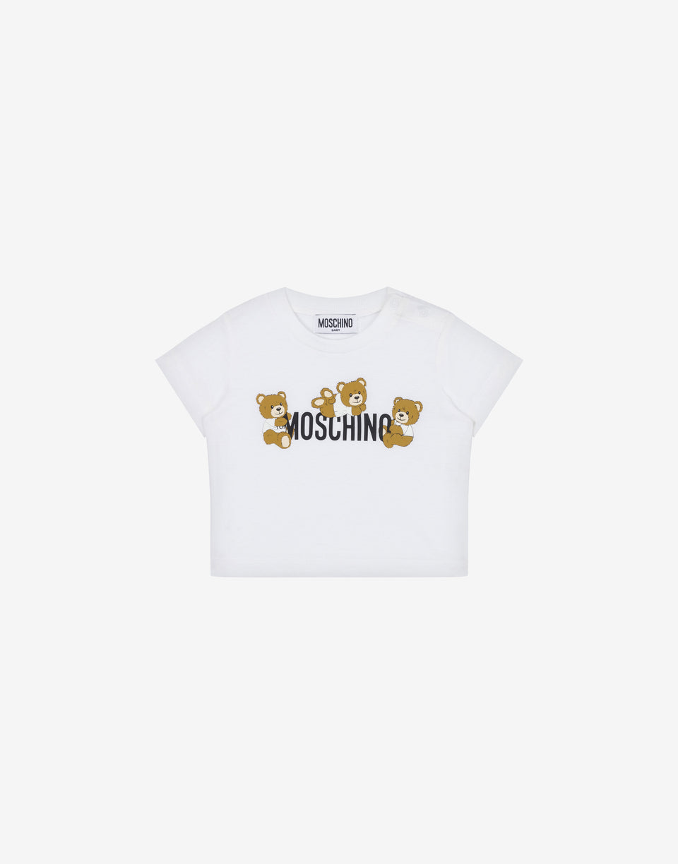 Jersey T-shirt Teddy Logo White Moschino 0