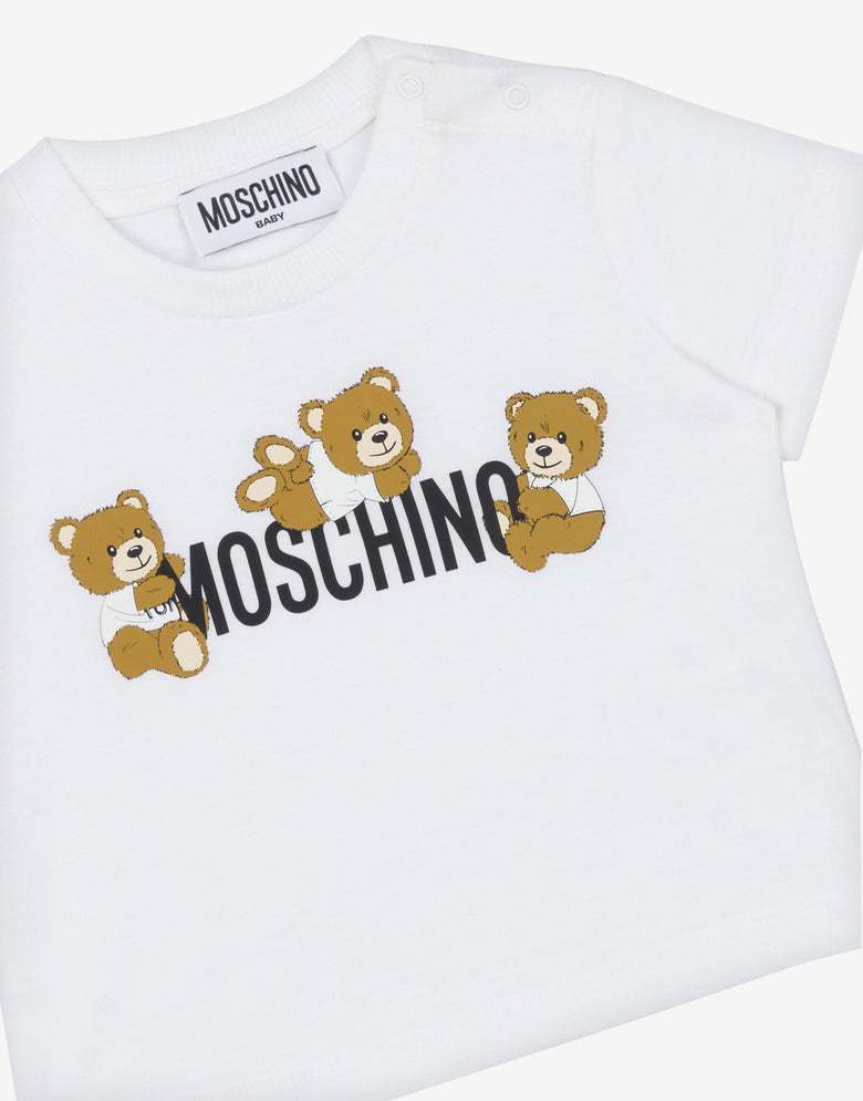 Jersey T-shirt Teddy Logo White Moschino 2