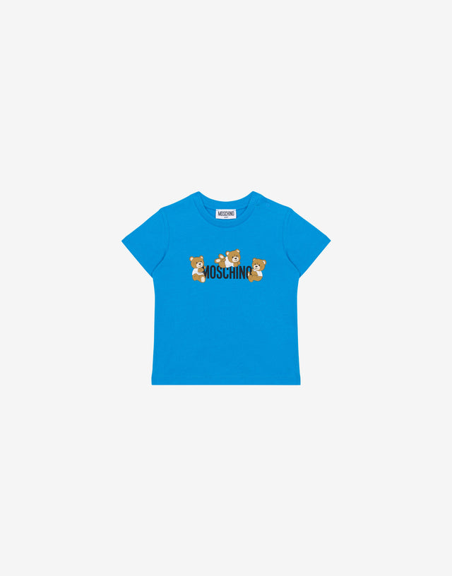 T-shirt in jersey Teddy Logo Bluette Moschino 0