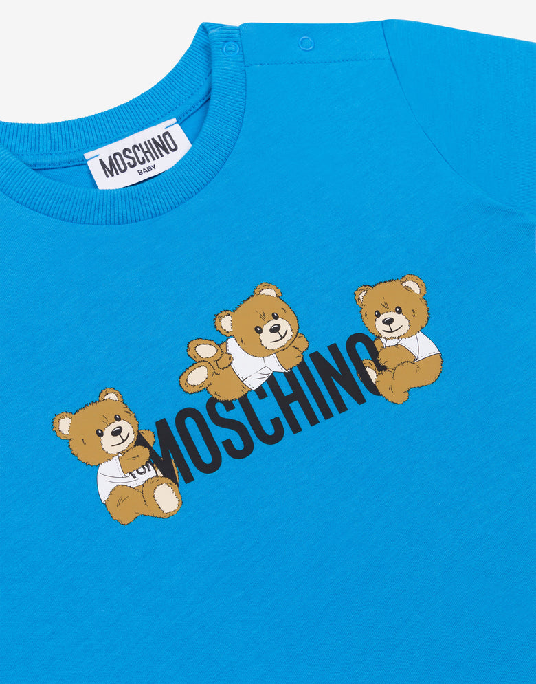 Jersey T-shirt Teddy Logo Bluette Moschino 2